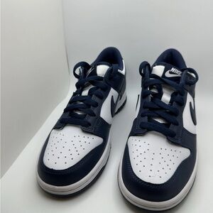 Nike Navy and White Dunk Low Sneakers